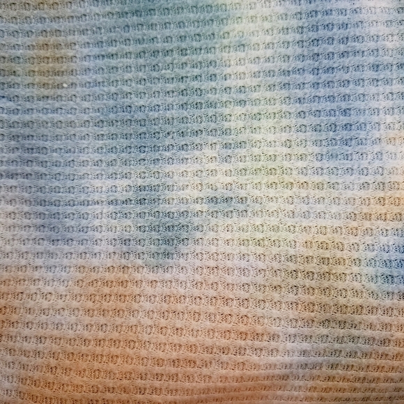 BP. Tie Dye Thermal Long Sleeve Waffle Knit Top Women's Large L Blue Orange EUC - Picture 4 of 9